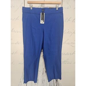 Vision 155 Royal Blue Capri Pants Womens 12 Power Stretch Cropped Trousers NEW
